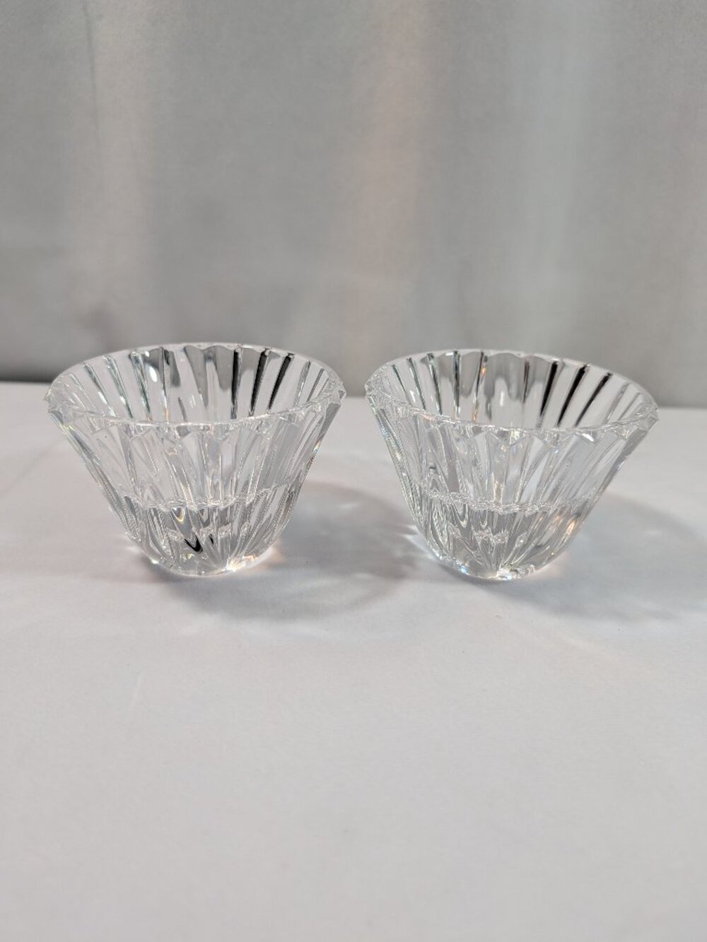 Marquis by Waterford Crystal Solara Candle Holder Set of 2 Tealight or Taper